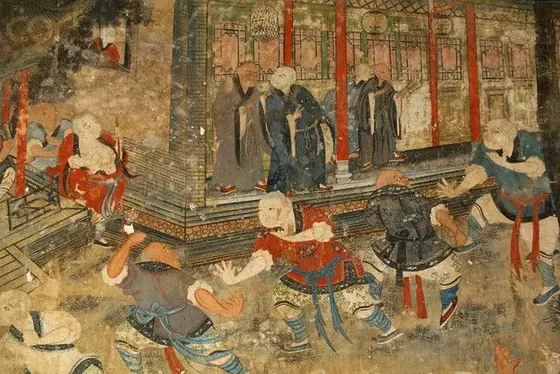 Pintura antigua de artes marciales chinas